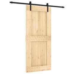 Porte coulissante Naturel et noir 90 x 210 cm 620119620119