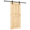 Porte coulissante Naturel et noir 90 x 210 cm 620119620119