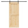 Porte coulissante NARVIK Naturel et noir 90 x 210 cm (213,5 cm) 620120620120