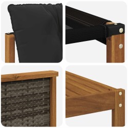 Ensemble de canapés d'extérieur 6 pcs Naturel et noir 620126620126