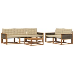 Ensemble de canapés d'extérieur 6 pcs Naturel et Beige 620138620138