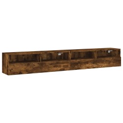 Meubles TV muraux 2pcs chêne fumé 100x30x30cm bois d'ingénierie 620139620139