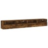 Meubles TV muraux 2pcs chêne fumé 100x30x30cm bois d'ingénierie 620139620139