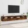 Meubles TV muraux 2pcs chêne fumé 100x30x30cm bois d'ingénierie 620139620139