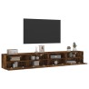 Meubles TV muraux 2pcs chêne fumé 100x30x30cm bois d'ingénierie 620139620139