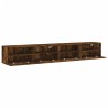 Meubles TV muraux 2pcs chêne fumé 100x30x30cm bois d'ingénierie 620139620139