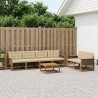 Ensemble de canapés d'extérieur 7 pcs Naturel et Beige 620145620145