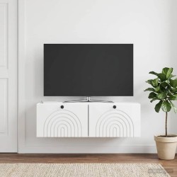 Meuble TV mural Montage mural Blanc brillant 98 x 41 x 30 cm 620150620150