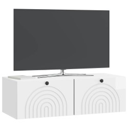 Meuble TV mural Montage mural Blanc brillant 98 x 41 x 30 cm 620150620150