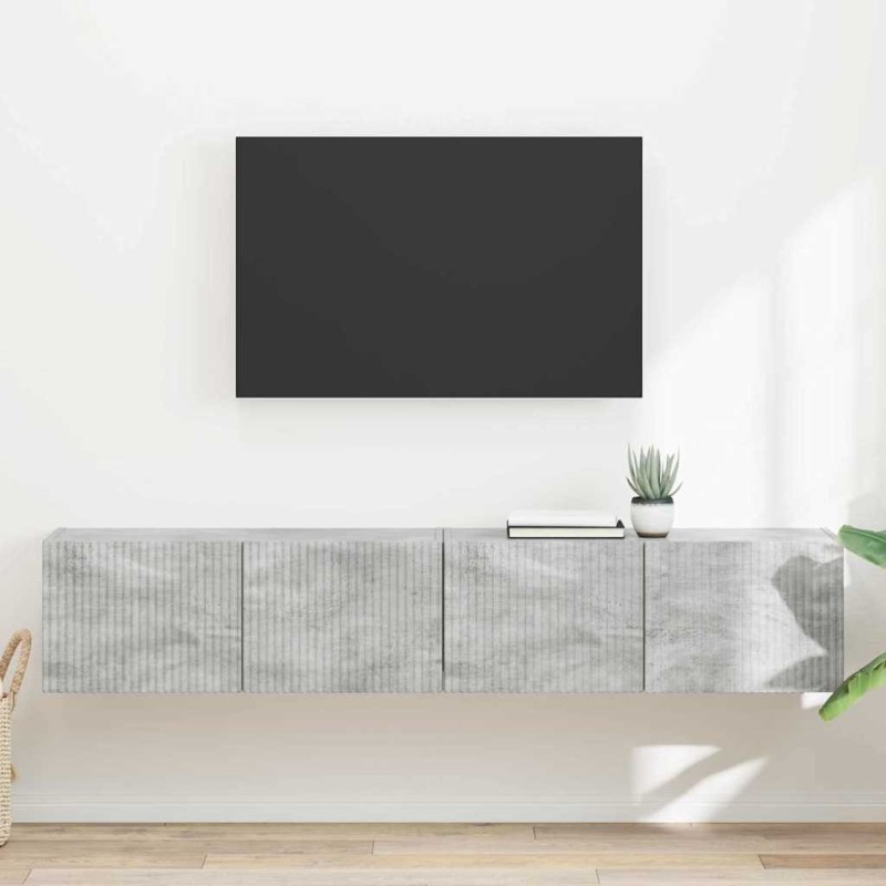 Meuble TV mural Montage mural 2 pcs Béton 78,5 x 31 x 29,5 cm 620152620152