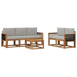 Ensemble de canapés d'extérieur 6 pcs Naturel et gris clair 620153620153