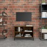 Meuble TV avec pieds en métal Chêne fumé 69,5x30x50 cm 620155620155