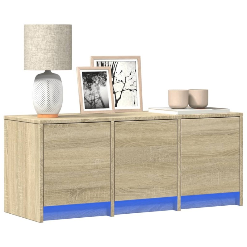 Meuble TV avec LED chêne sonoma 97x34x40 cm bois d'ingénierie 620156620156