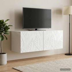 Meuble TV mural 98 x 31 cm Blanc brillant Bois d'ingénierie 620157620157