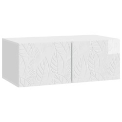 Meuble TV mural 98 x 31 cm Blanc brillant Bois d'ingénierie 620157620157
