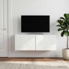 Meuble TV mural 98 x 31 cm Blanc brillant Bois d'ingénierie 620157620157