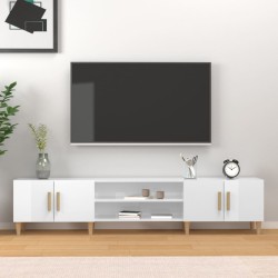 Meuble TV blanc brillant 180x31,5x40 cm bois d'ingénierie 620158620158