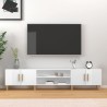 Meuble TV blanc brillant 180x31,5x40 cm bois d'ingénierie 620158620158