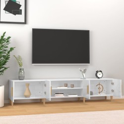 Meuble TV blanc brillant 180x31,5x40 cm bois d'ingénierie 620158620158