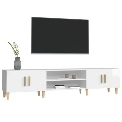Meuble TV blanc brillant 180x31,5x40 cm bois d'ingénierie 620158620158