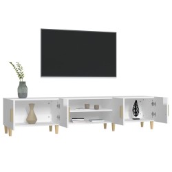 Meuble TV blanc brillant 180x31,5x40 cm bois d'ingénierie 620158620158