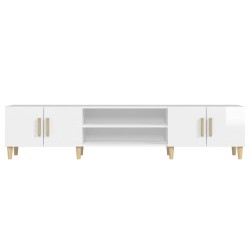 Meuble TV blanc brillant 180x31,5x40 cm bois d'ingénierie 620158620158