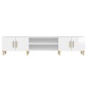 Meuble TV blanc brillant 180x31,5x40 cm bois d'ingénierie 620158620158
