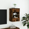 Meuble TV mural avec lumières LED chêne fumé 40x30x60,5 cm 620159620159