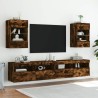 Meuble TV mural avec lumières LED chêne fumé 40x30x60,5 cm 620159620159