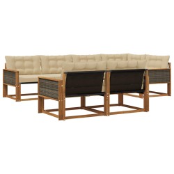 Ensemble de canapés d'extérieur 7 pcs Naturel et Beige 620164620164