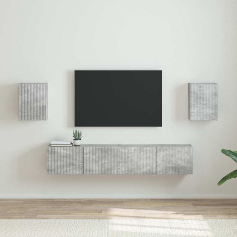 Meuble TV mural 2 pcs Béton 30 x 31 x 40 cm Bois d'ingénierie 620168620168
