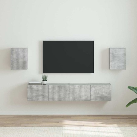 Meuble TV mural 2 pcs Béton 30 x 31 x 40 cm Bois d'ingénierie 620168620168