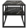 Meuble TV noir avec verre marbre noir 100x40x40 cm 620171620171