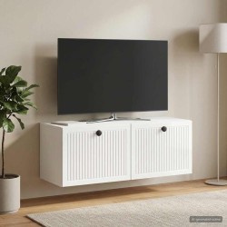 Meuble TV mural Montage mural Blanc brillant 78,5 x 31 x 30 cm 620175620175