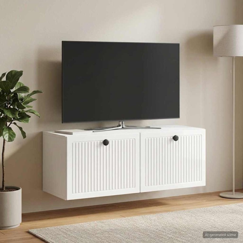 Meuble TV mural Montage mural Blanc brillant 78,5 x 31 x 30 cm 620175620175