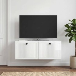 Meuble TV mural Montage mural Blanc brillant 78,5 x 31 x 30 cm 620175620175