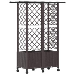Lit Élevé avec Treillis et Toit Marron 124 x 40 x 142 cm PP 620189620189