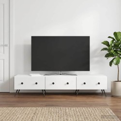 Meuble TV Blanc brillant 147 x 34,5 x 30 cm Bois d'ingénierie 620191620191