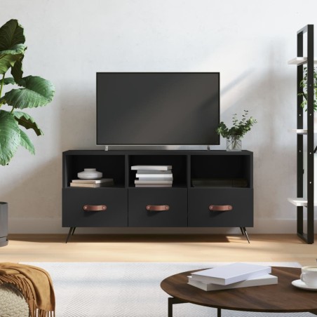 Meuble TV noir 102x36x50 cm bois d'ingénierie 620207620207