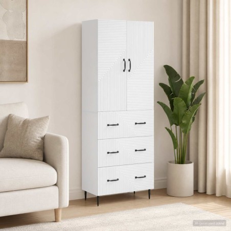 Ensemble de Meubles 2 pcs Blanc brillant 66 x 34,5 x 90 cm 620211620211