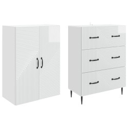 Ensemble de Meubles 2 pcs Blanc brillant 66 x 34,5 x 90 cm 620211620211