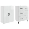 Ensemble de Meubles 2 pcs Blanc brillant 66 x 34,5 x 90 cm 620211620211