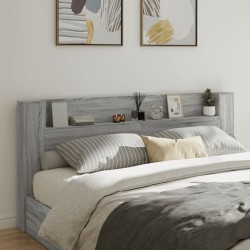 Armoire tête de lit avec LED sonoma gris 220x16,5x103,5 cm 620219620219