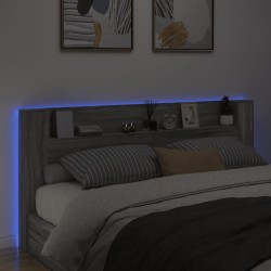 Armoire tête de lit avec LED sonoma gris 220x16,5x103,5 cm 620219620219