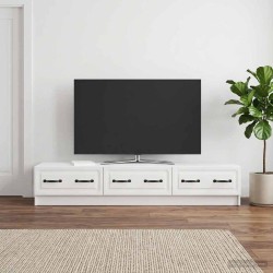 Meuble TV Blanc brillant 147 x 34,5 x 27 cm Bois d'ingénierie 620221620221
