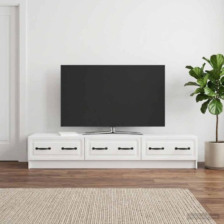 Meuble TV Blanc brillant 147 x 34,5 x 27 cm Bois d'ingénierie 620221620221