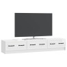 Meuble TV Blanc brillant 147 x 34,5 x 27 cm Bois d'ingénierie 620221620221