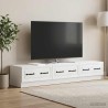 Meuble TV Blanc brillant 147 x 34,5 x 27 cm Bois d'ingénierie 620221620221