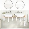 Étagère de vasque murale acier et bois massif d'acacia 620225620225