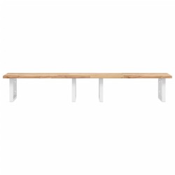 Étagère de vasque murale acier et bois massif d'acacia 620225620225